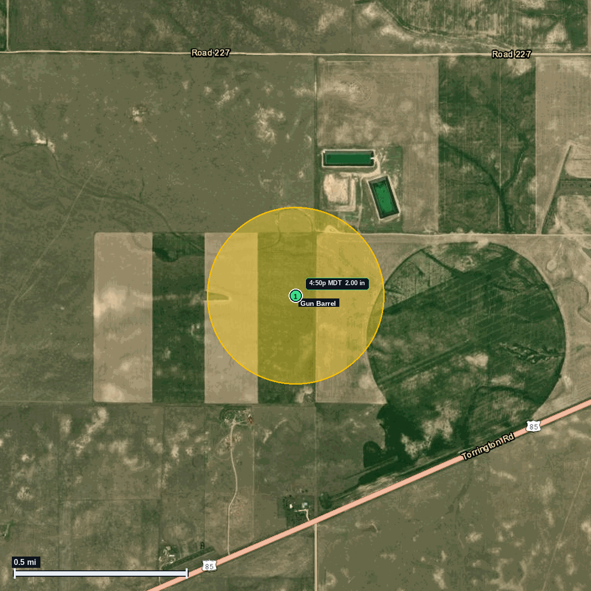 Gun Barrel, WY hail satellite map