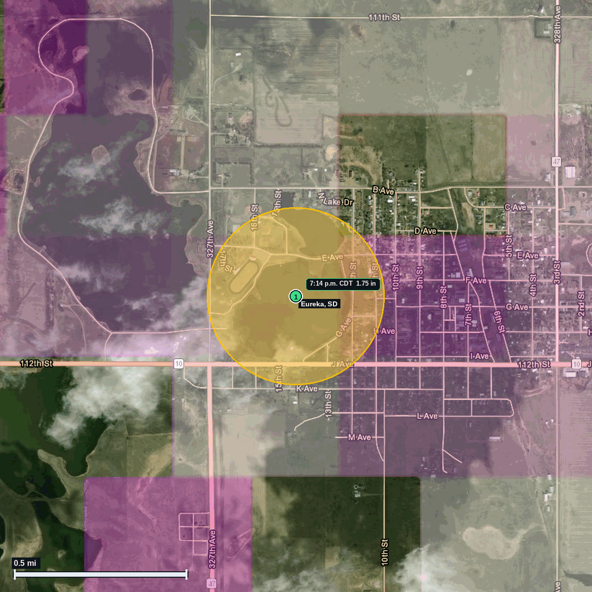 Eureka SD hail map