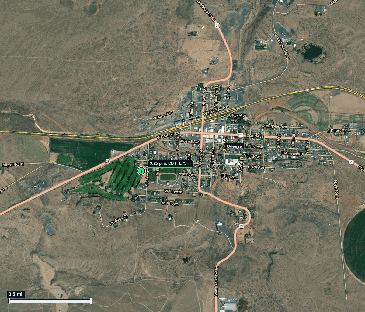 Odessa, WA: 1.75 in hail (golf ball) – 28 May 2026