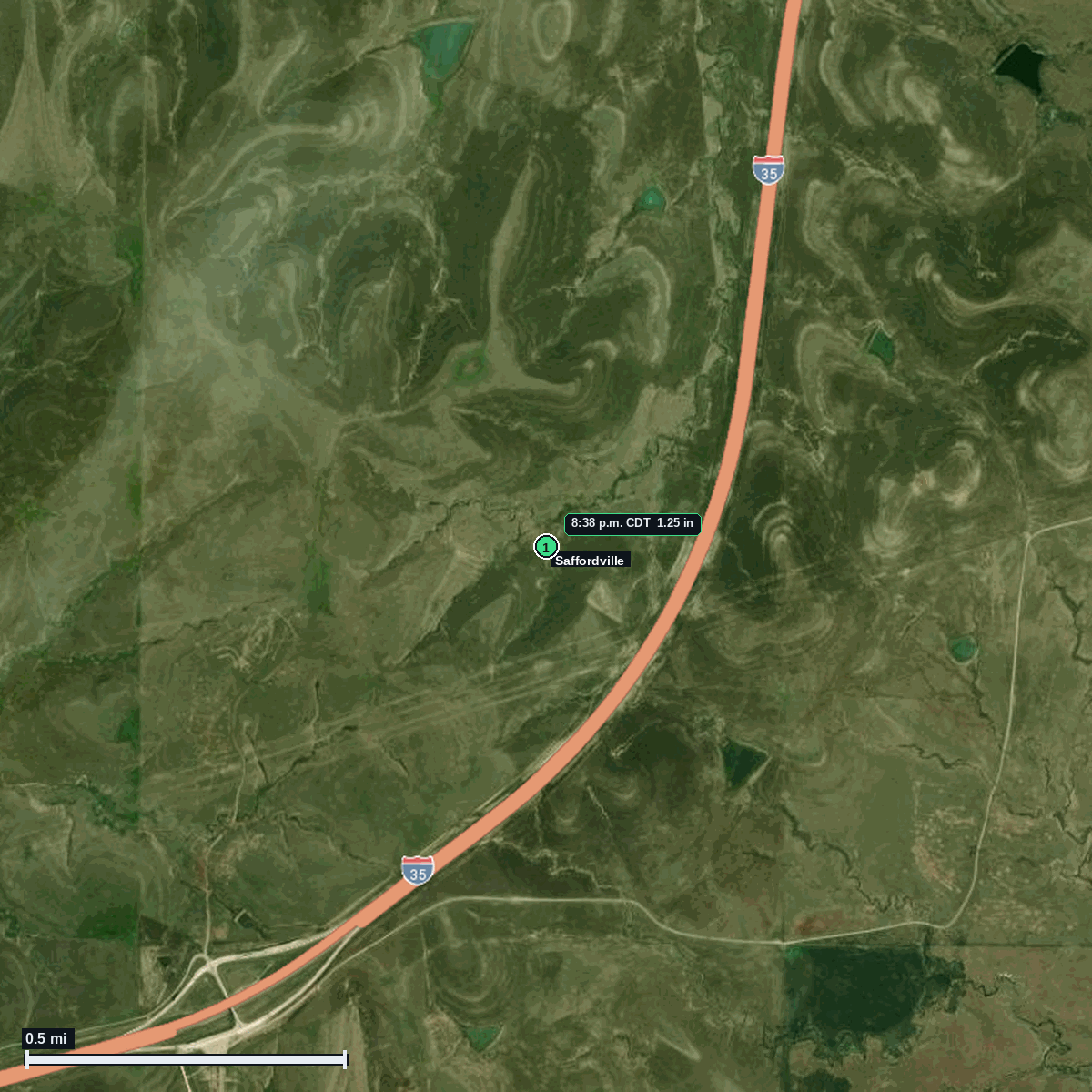 Saffordville, KS: 1.25 in hail (half dollar) – 31 May 2026