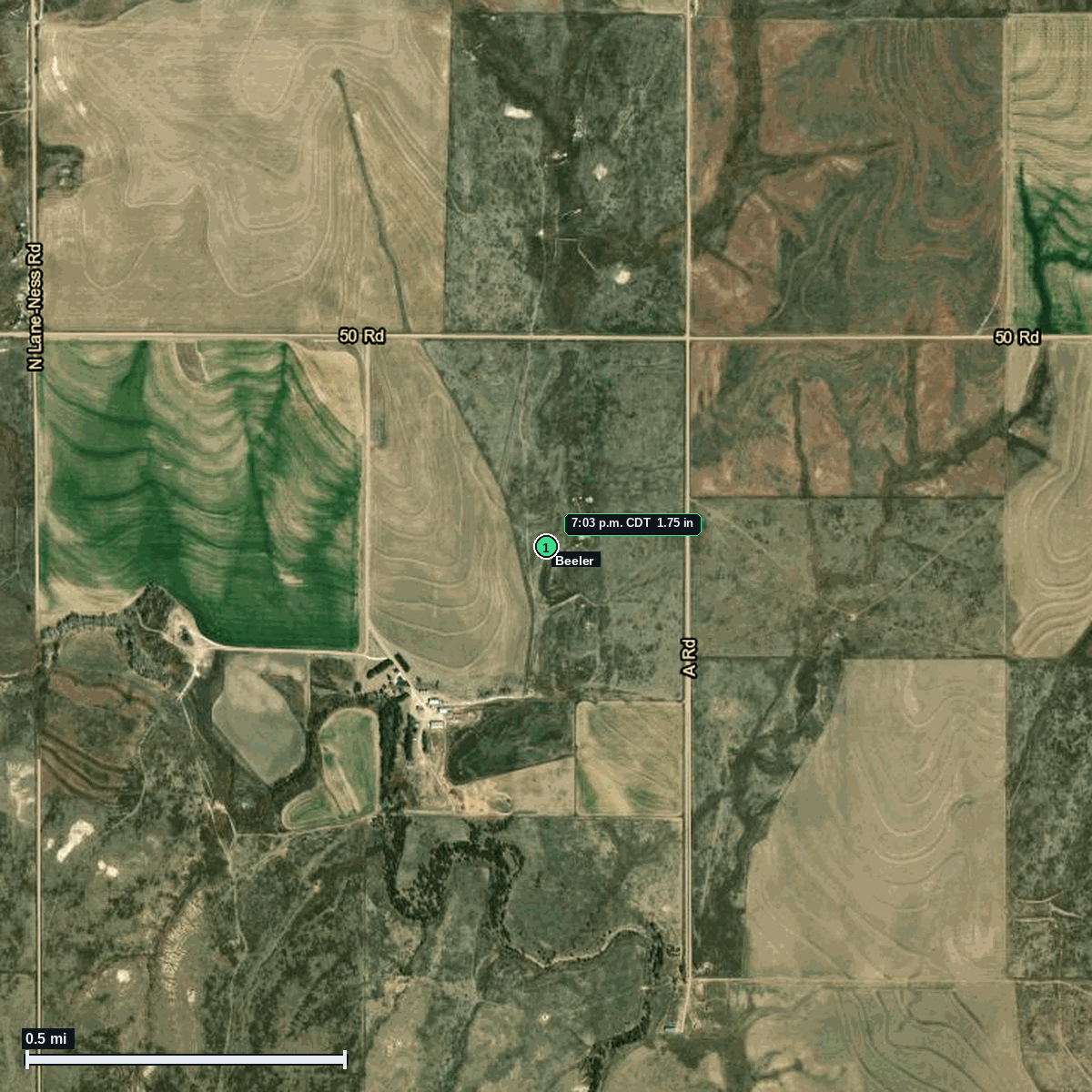 Beeler, KS: 1.75 in hail (golf ball) – 1 Jun 2026