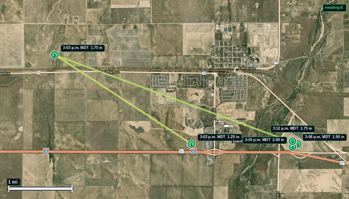 Bennett, CO: 2.00 in hail (hen egg) – 1 Jun 2026