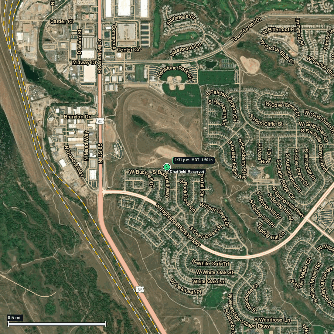 Chatfield Reservoi, CO: 1.50 in hail (ping pong) – 1 Jun 2026