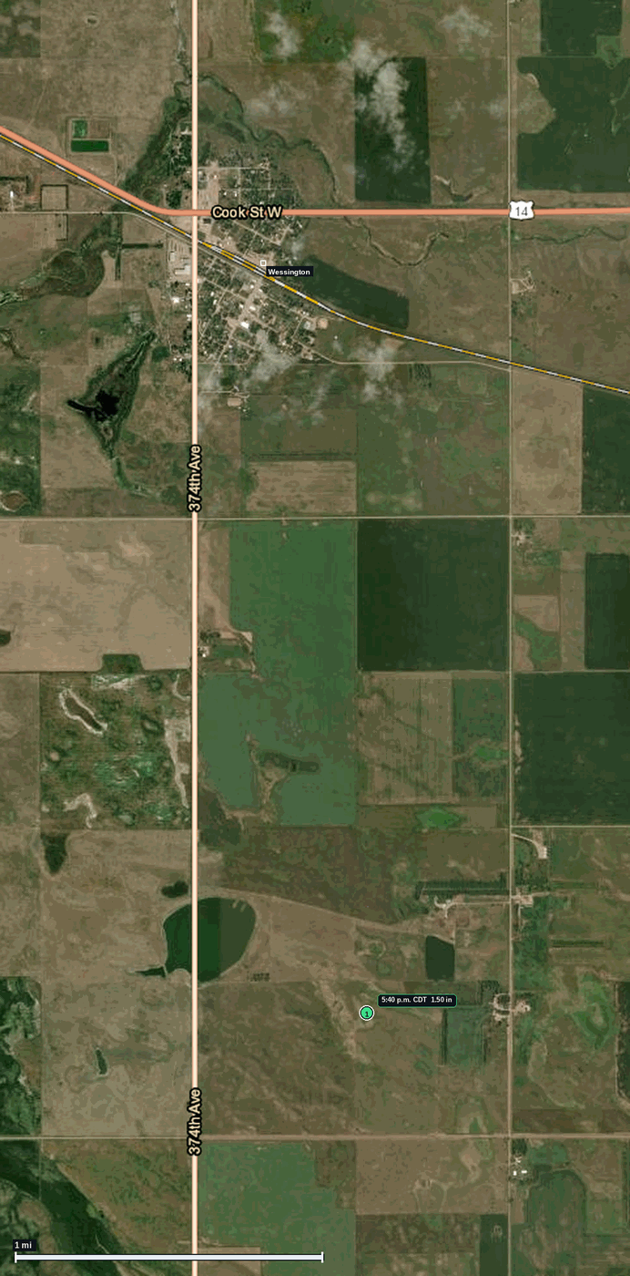 Wessington, SD: 1.50 in hail (ping pong) – 3 Jun 2026
