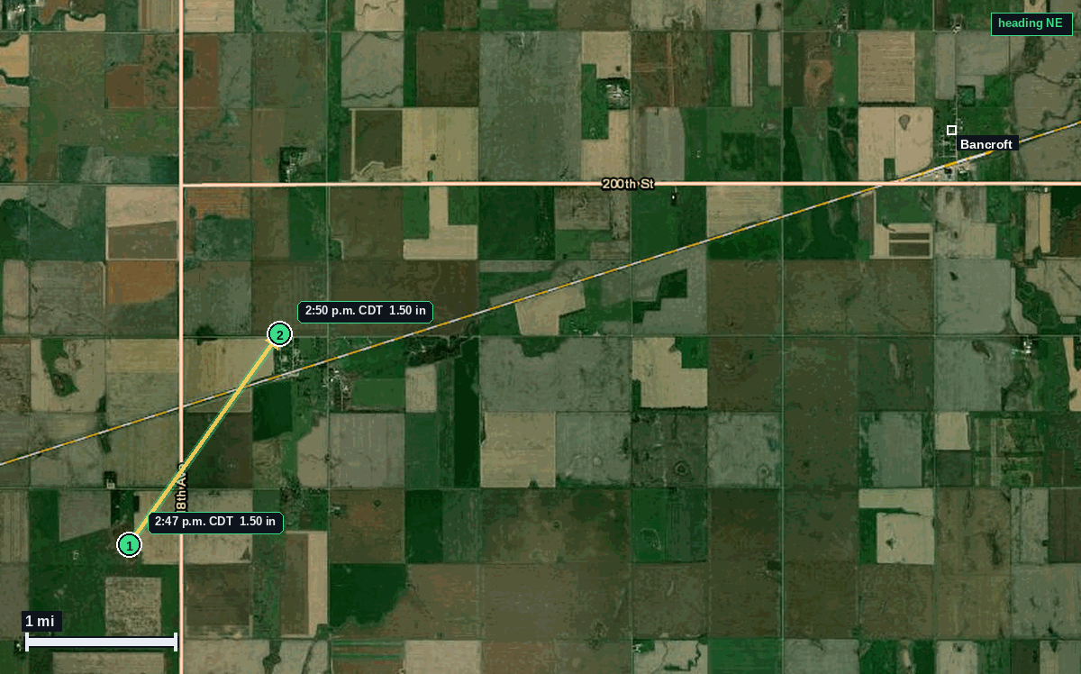 Bancroft, SD: 1.50 in hail (ping pong) – 4 Jun 2026