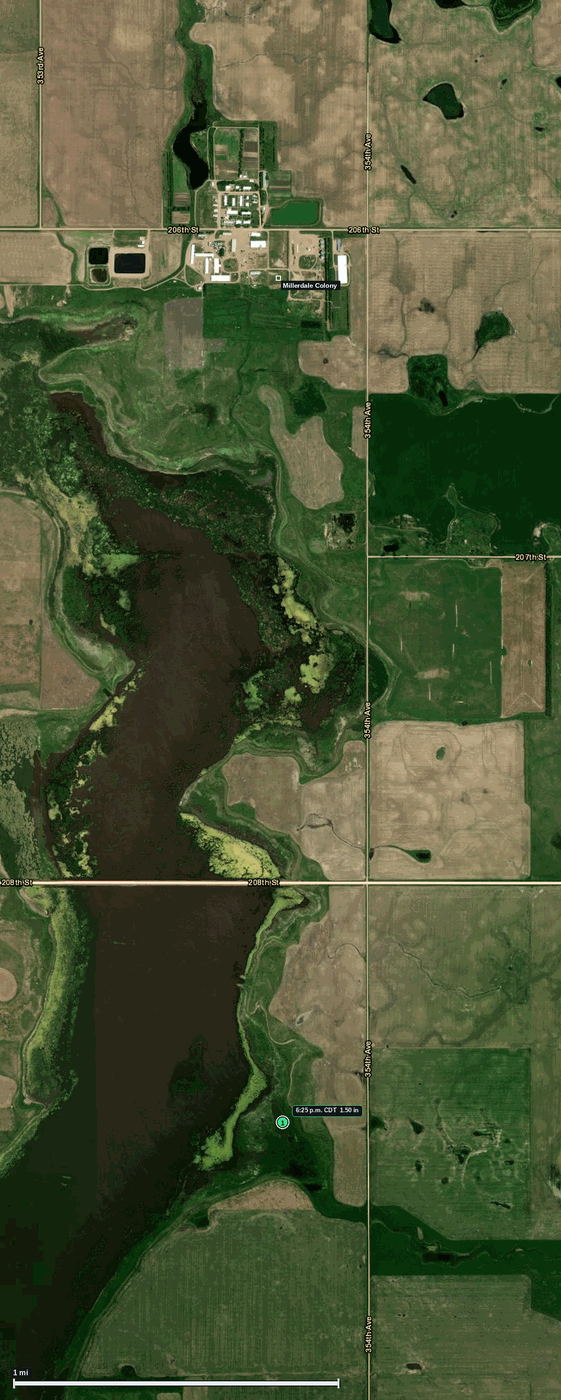Millerdale Colony, SD: 1.50 in hail (ping pong) – 4 Jun 2026