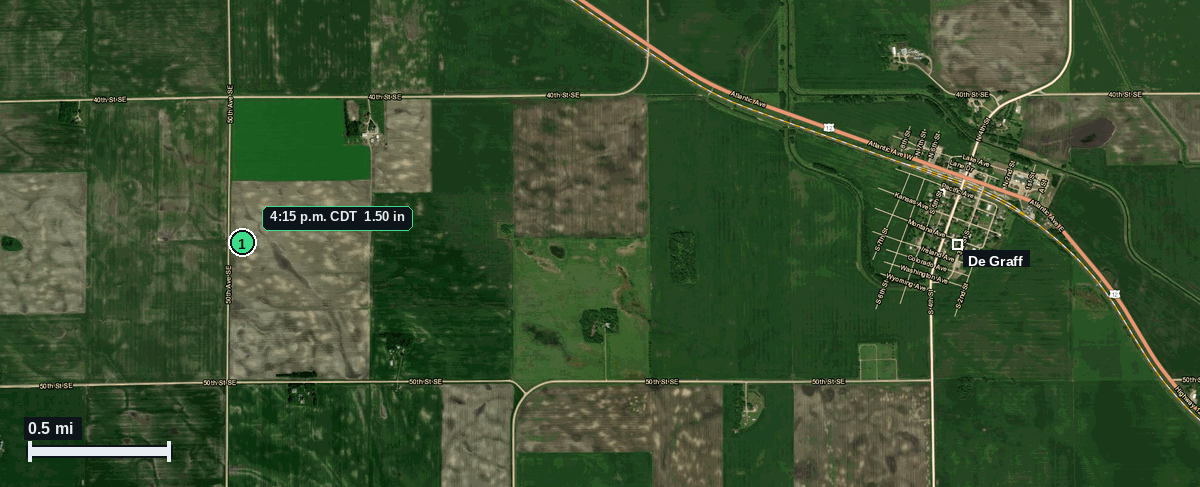 De Graff, MN: 1.50 in hail (ping pong) – 5 Jun 2026