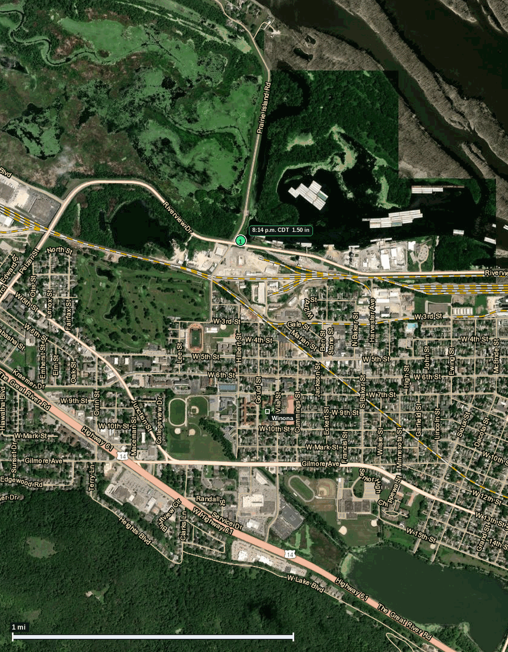 Winona, MN: 1.50 in hail (ping pong) – 5 Jun 2026