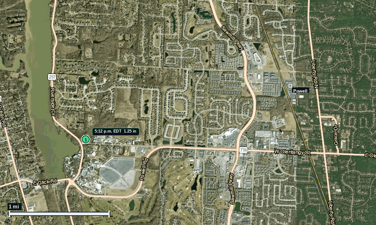 Powell, OH: 1.25 in hail (half dollar) – 6 Jun 2026