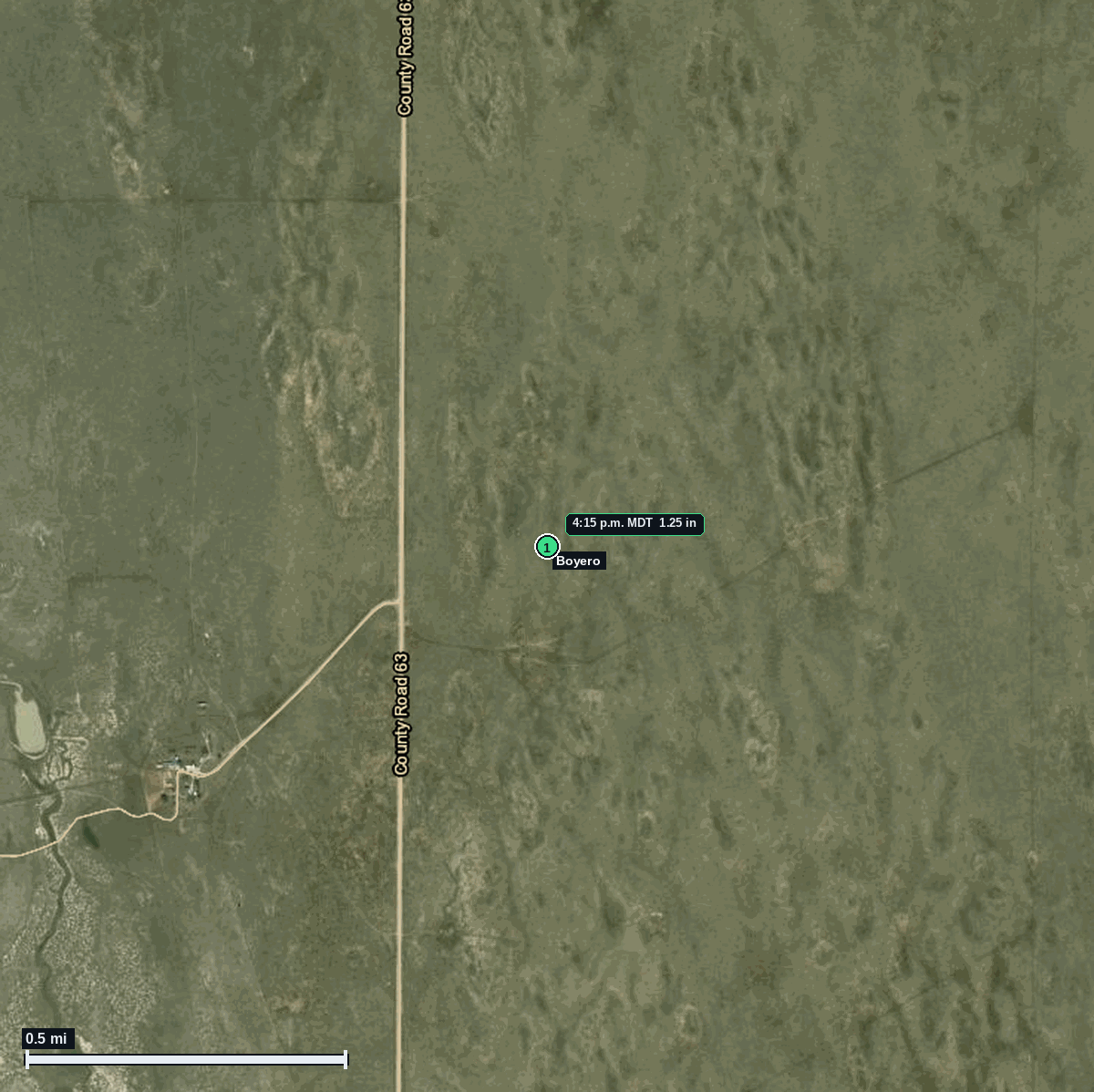 Boyero, CO: 1.25 in hail (half dollar) – 8 Jun 2026