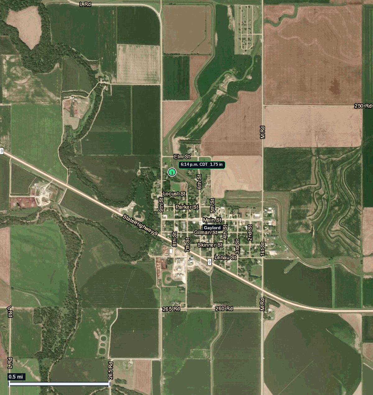 Gaylord, KS: 1.75 in hail (golf ball) – 8 Jun 2026