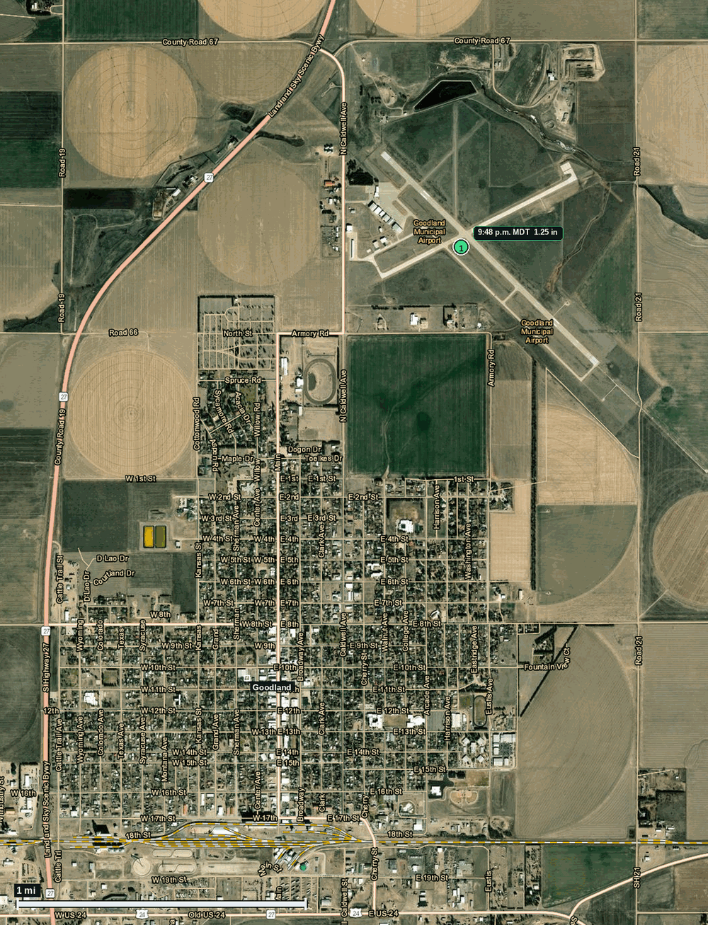 Goodland, KS: 1.25 in hail (half dollar) – 8 Jun 2026