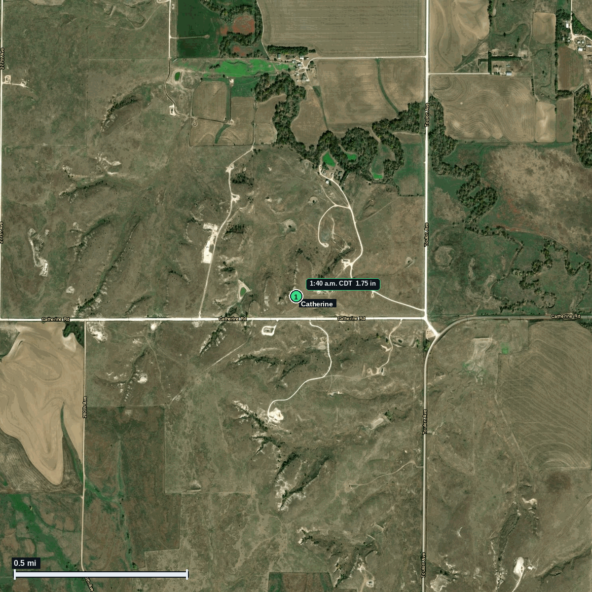 Catherine, KS: 1.75 in hail (golf ball) – 9 Jun 2026