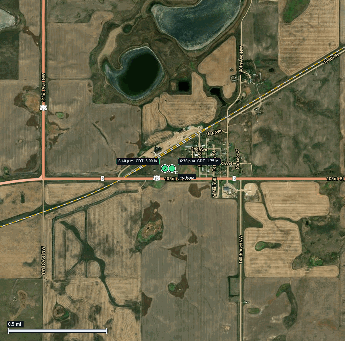 Fortuna, ND: 3.00 in hail (tea cup) – 9 Jun 2026