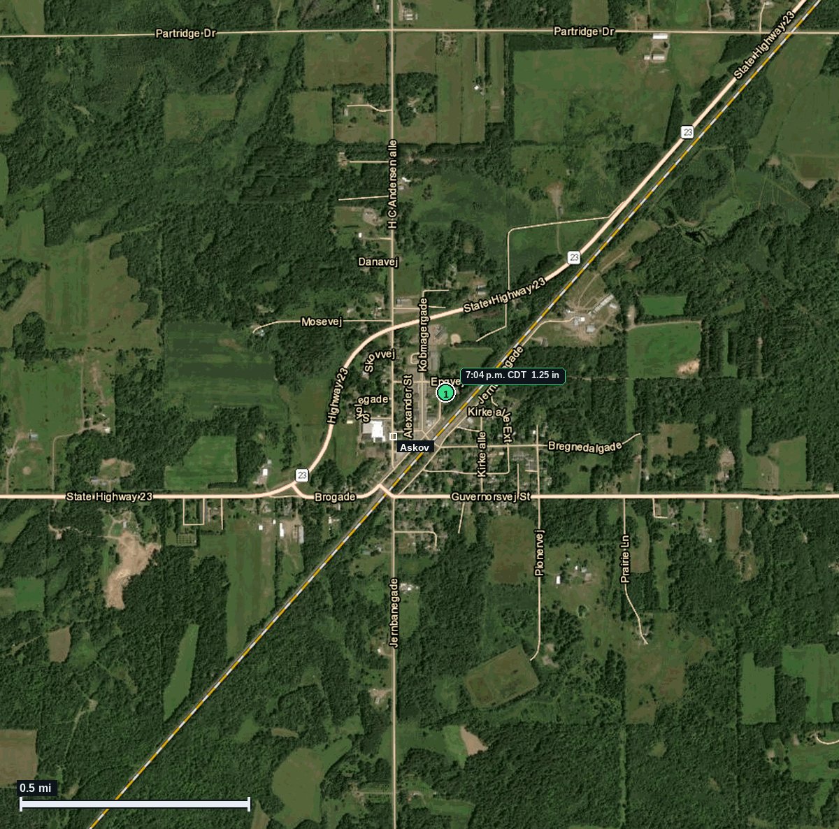 Askov, MN: 1.25 in hail (half dollar) – 10 Jun 2026