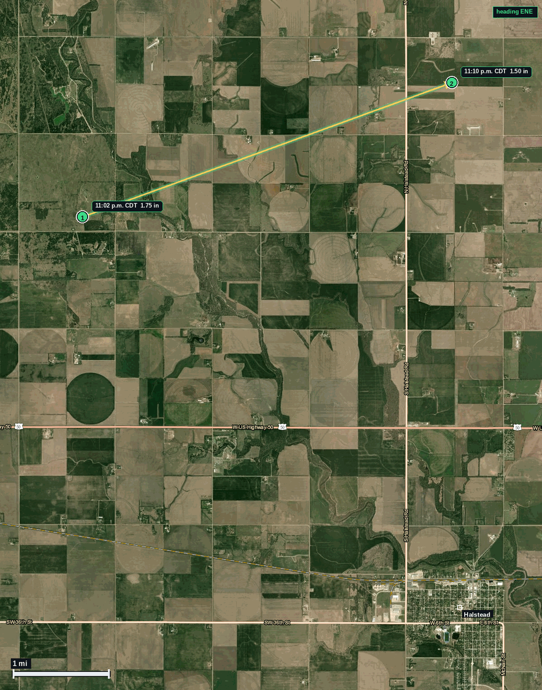 Halstead hail map