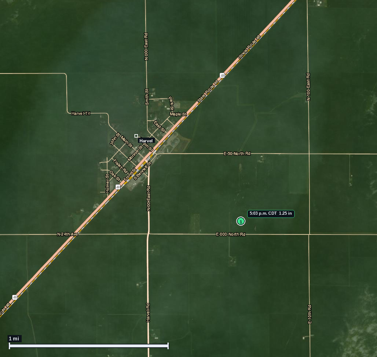 Harvel hail map