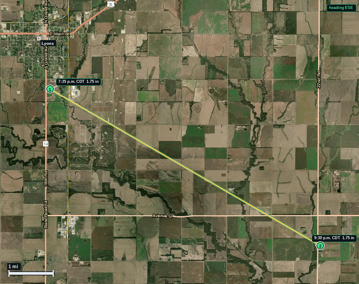 Lyons, KS: 1.75 in hail (golf ball) — 10 Jun 2026