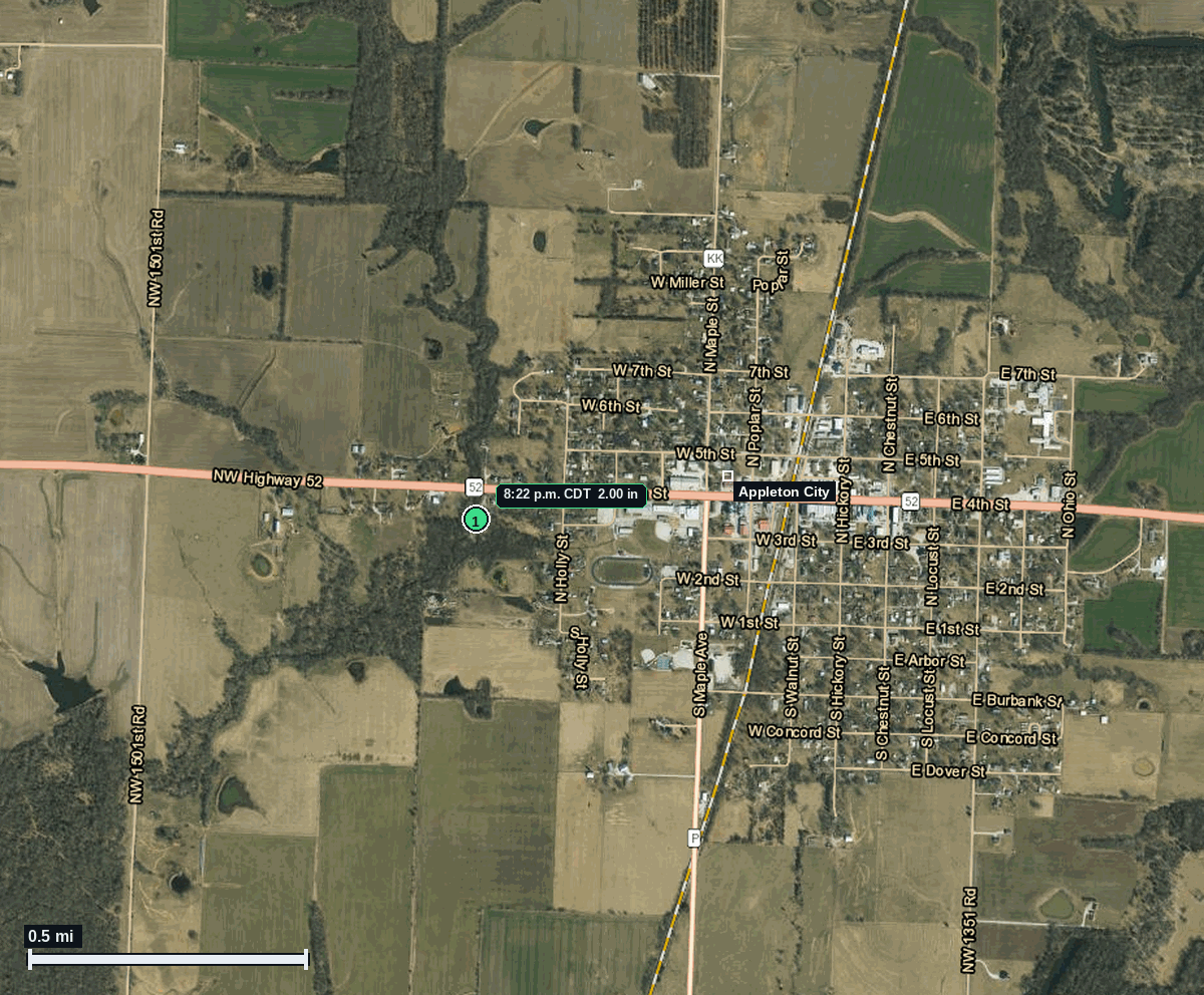 Appleton City, MO: 2.00 in hail (hen egg) — 11 Jun 2026