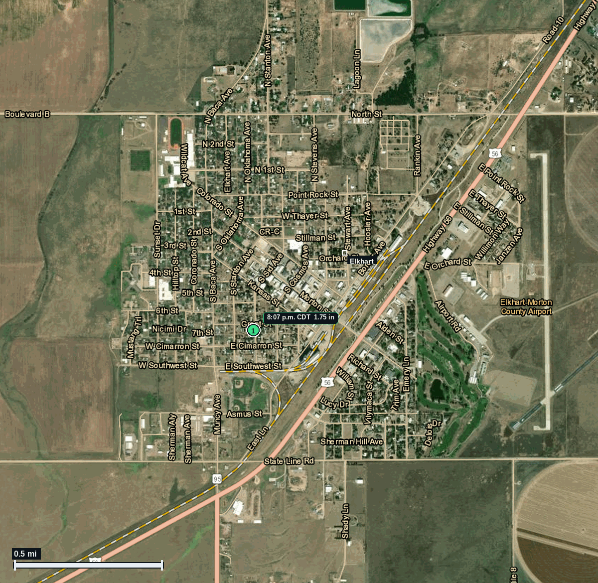 Elkhart hail map