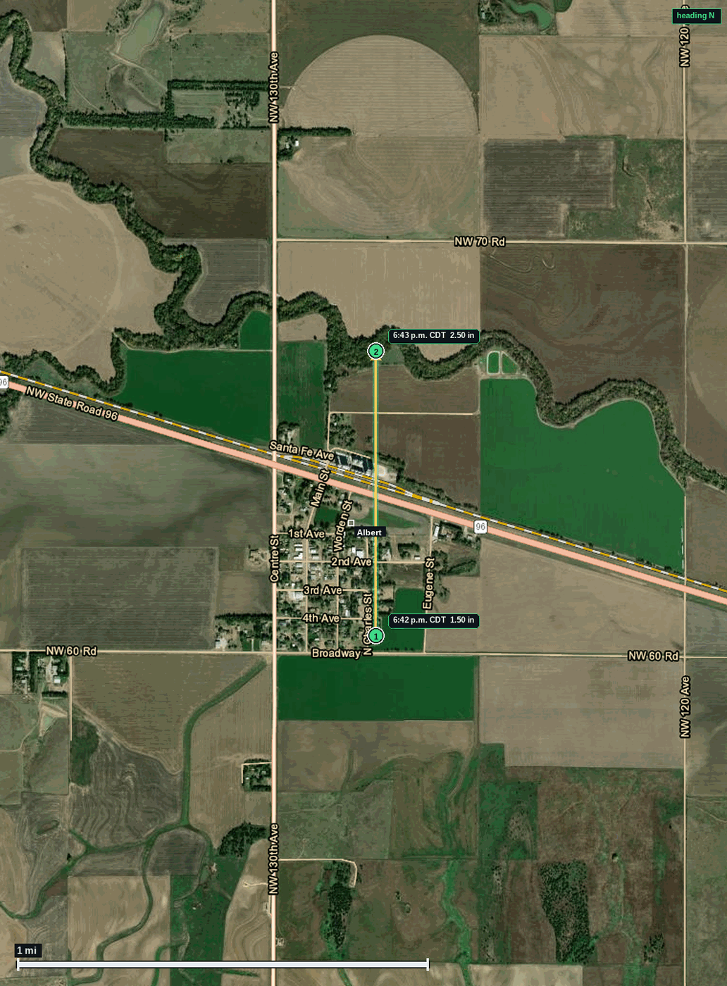 Albert, KS: 2.50 in hail (tennis ball) — 13 Jun 2026