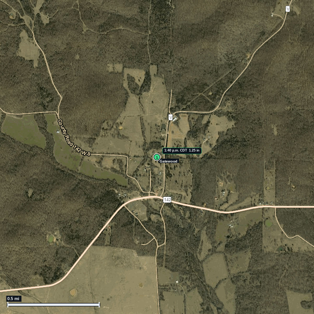 Gatewood hail map