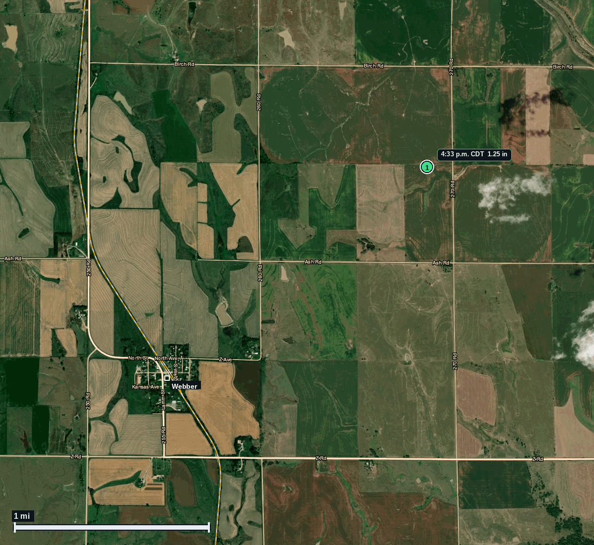 Webber hail map