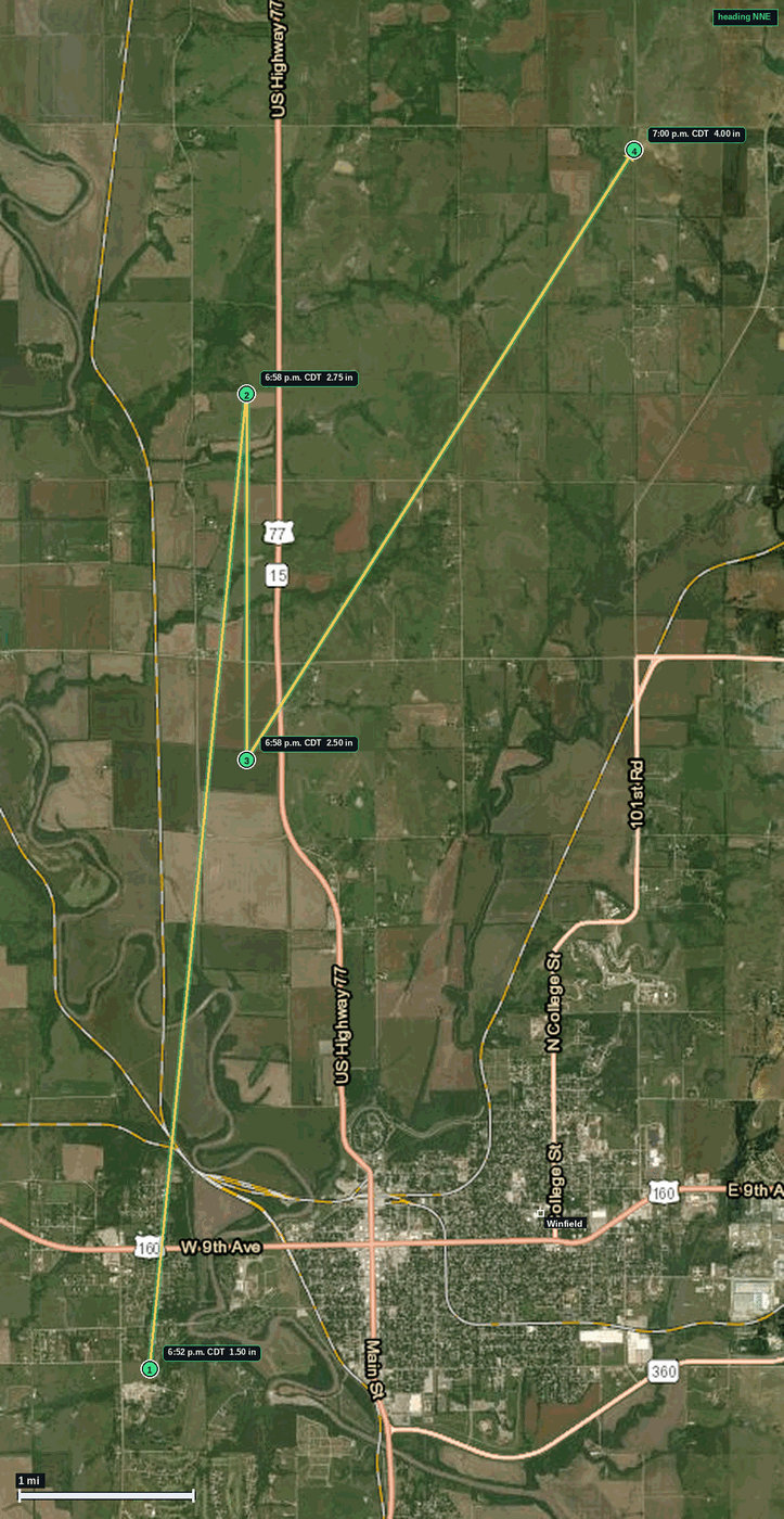 Winfield hail map