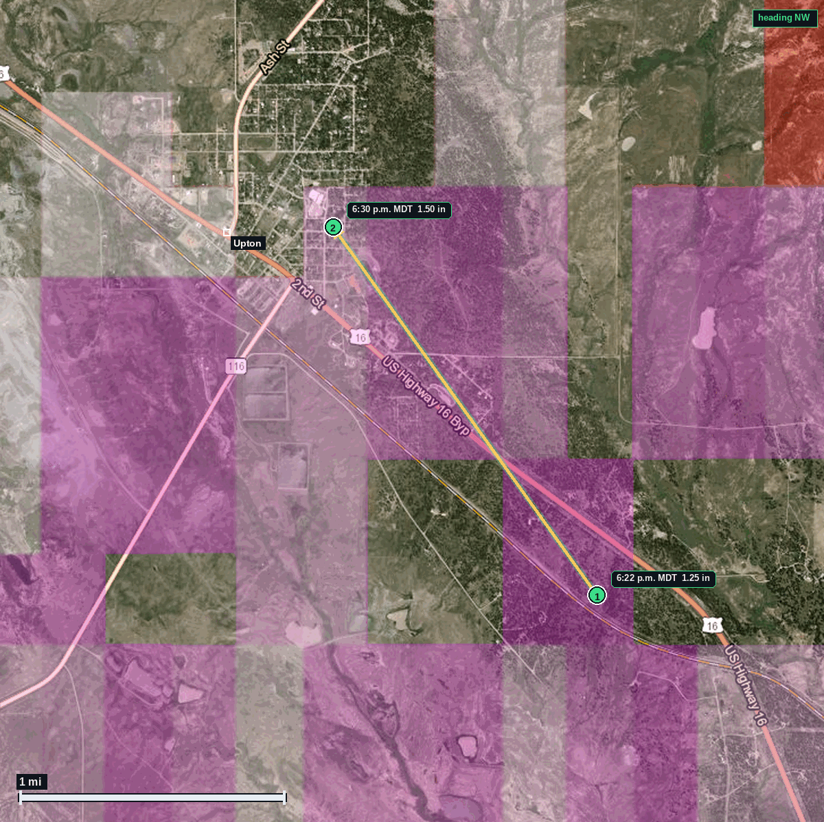 Upton hail map