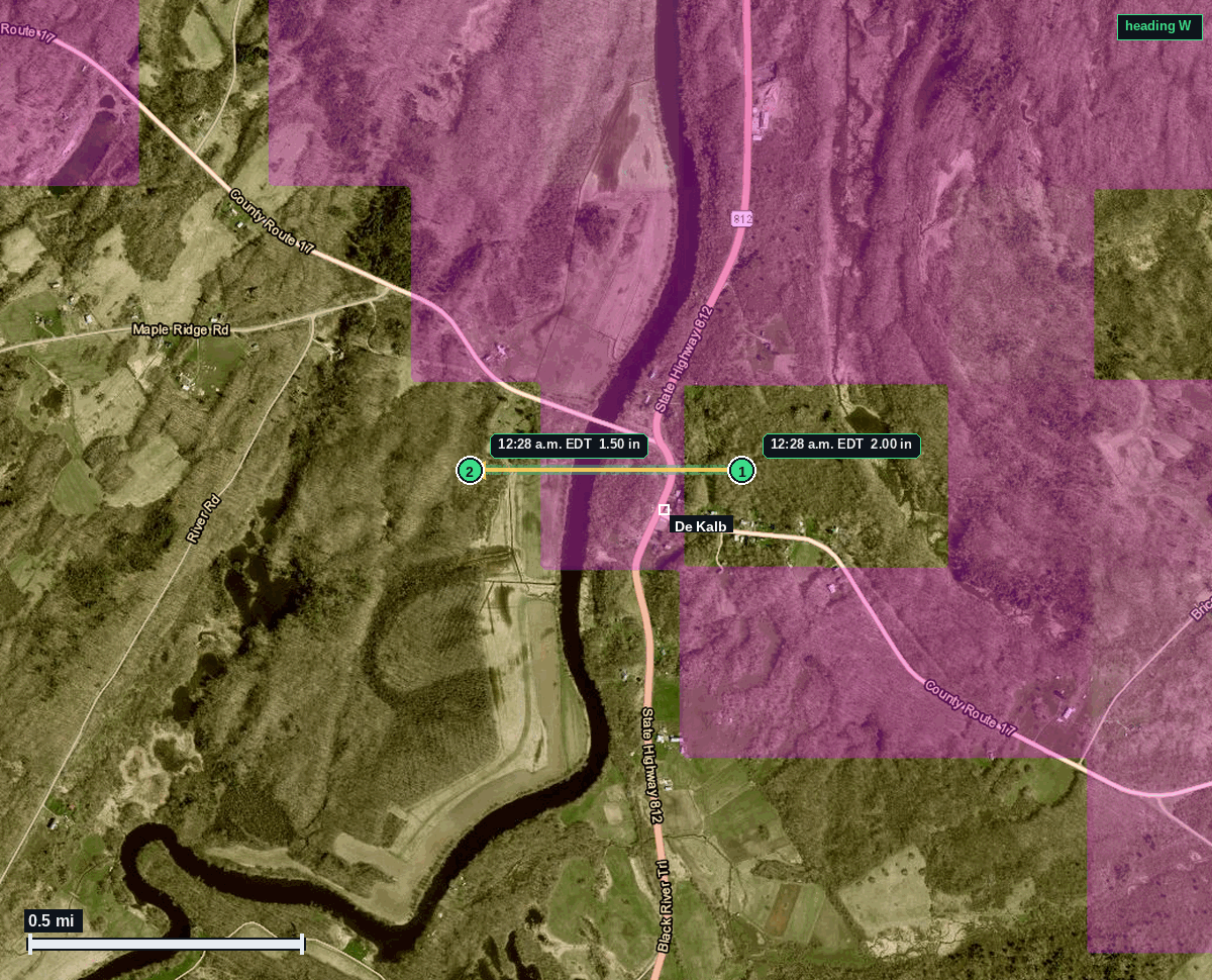De Kalb hail map