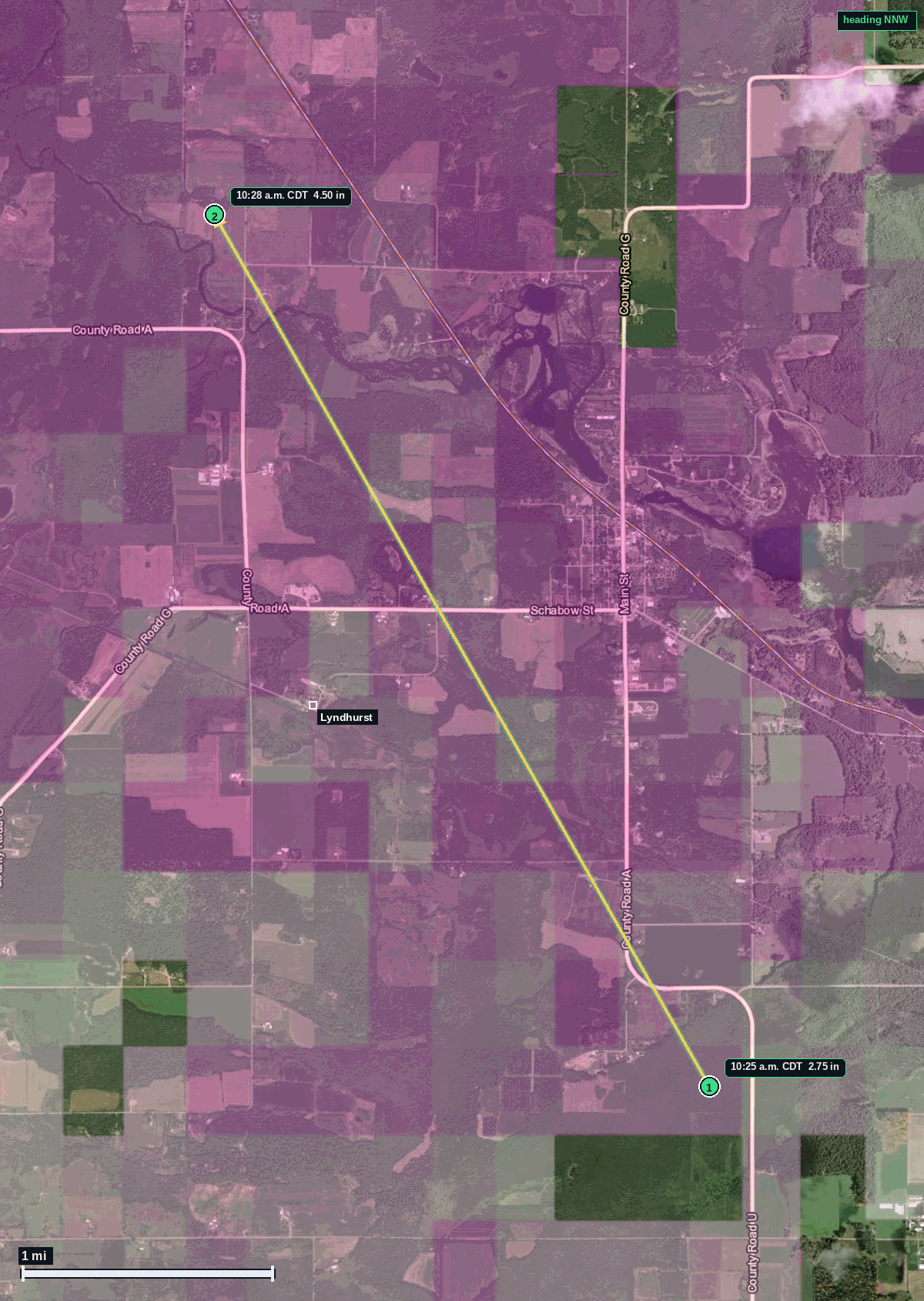 Lyndhurst hail map
