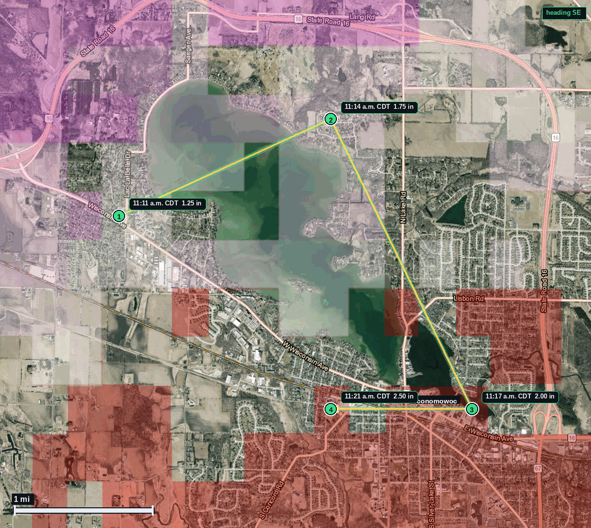 Oconomowoc hail map