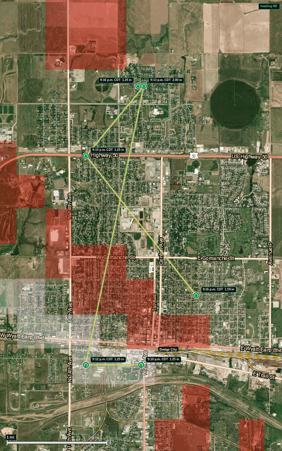 Dodge City hail map