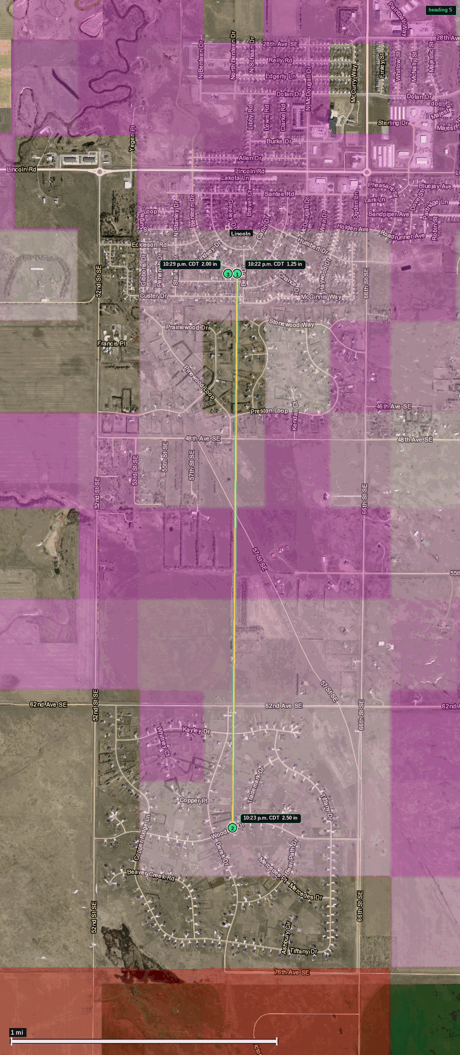 Lincoln hail map