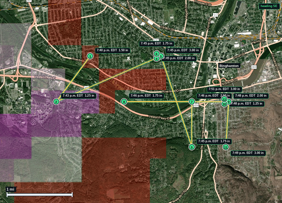 Binghamton hail map