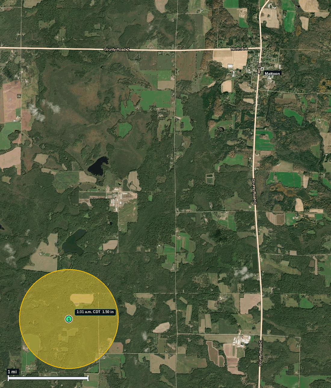 Mattoon hail map