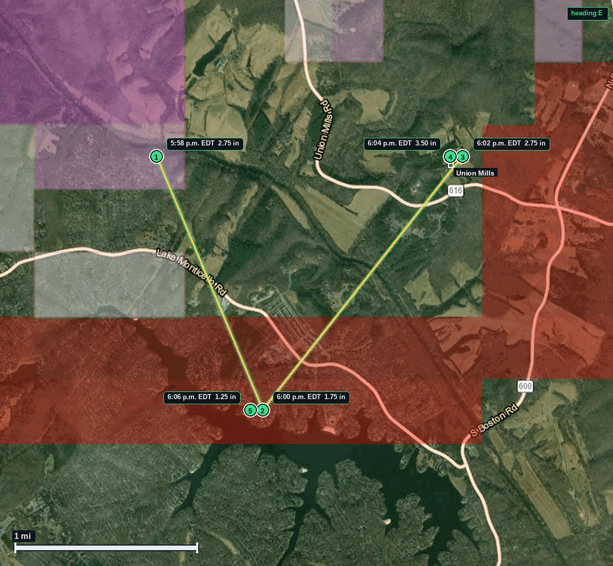 Union Mills hail map
