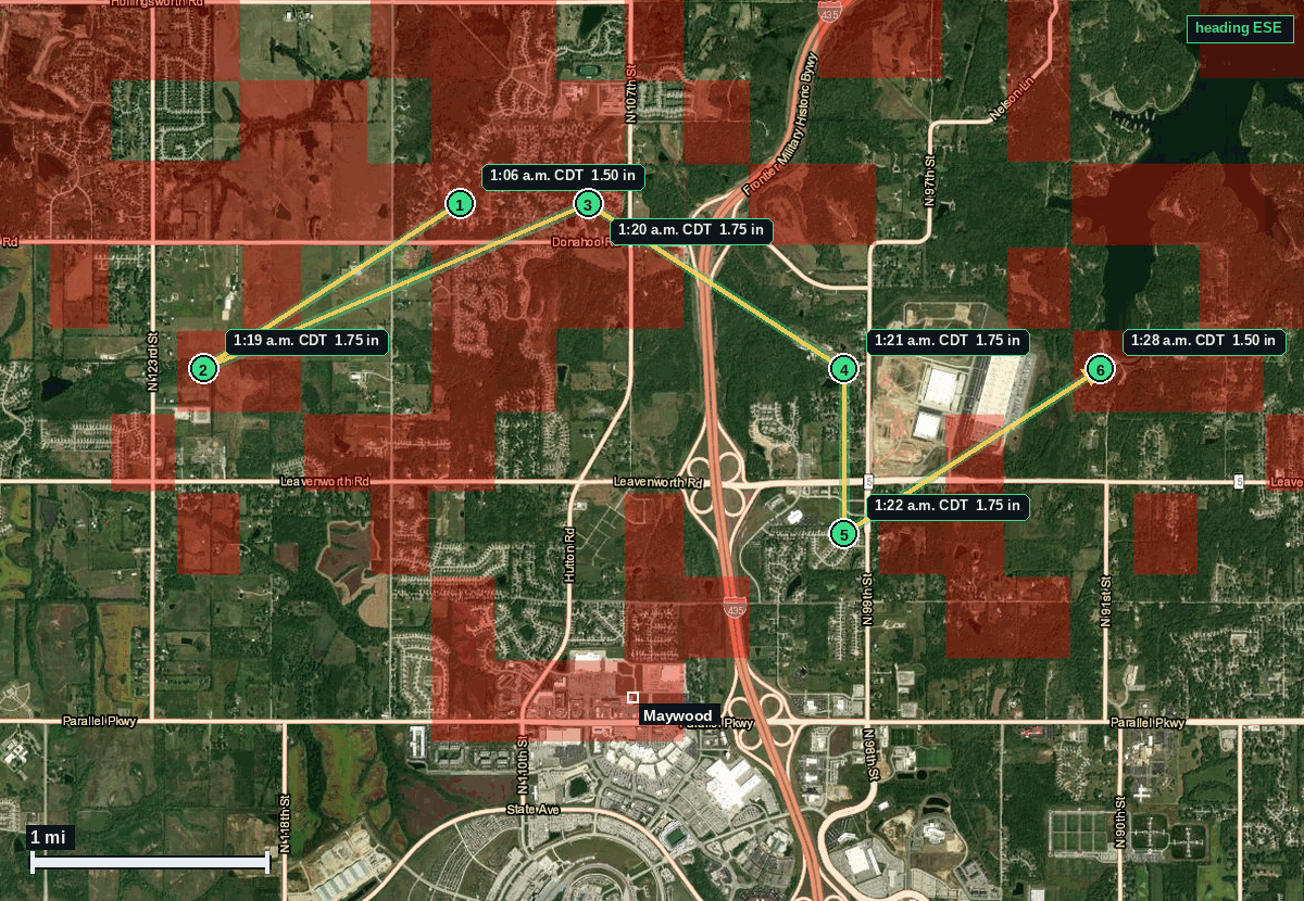 Maywood hail map
