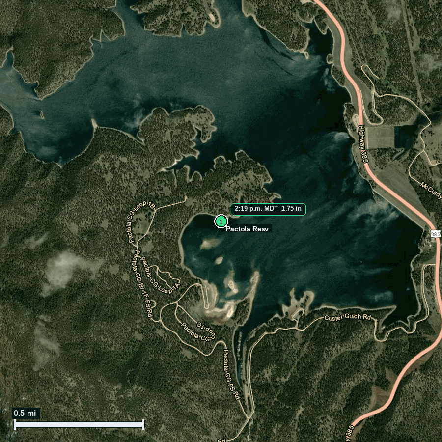 Pactola Resv hail map
