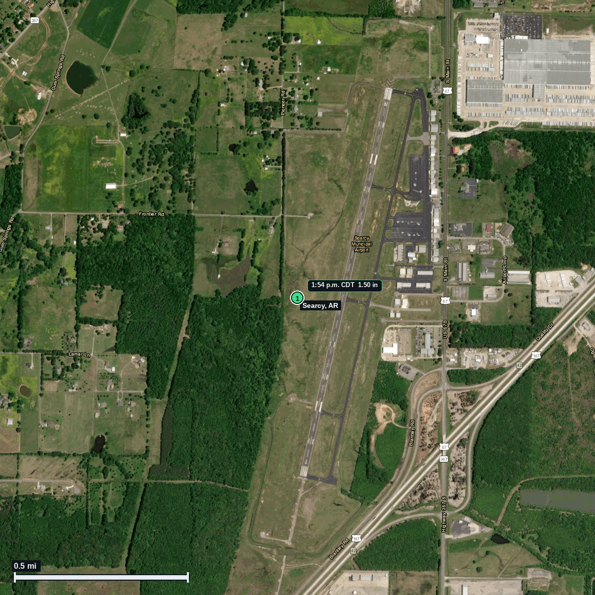 Searcy, AR hail satellite map