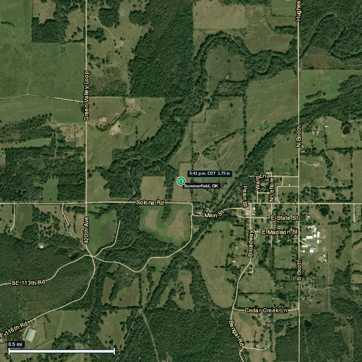 Summerfield, OK: 1.75 in hail (golf ball)